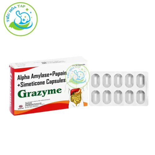 Grazyme - Hộp 3 vỉ x 10 viên