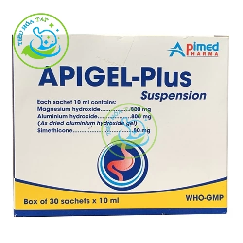 Apigel-Plus - Thuốc điều trị viêm dạ dày cấp tính, mãn tính và trào ngược dạ dày thực quản