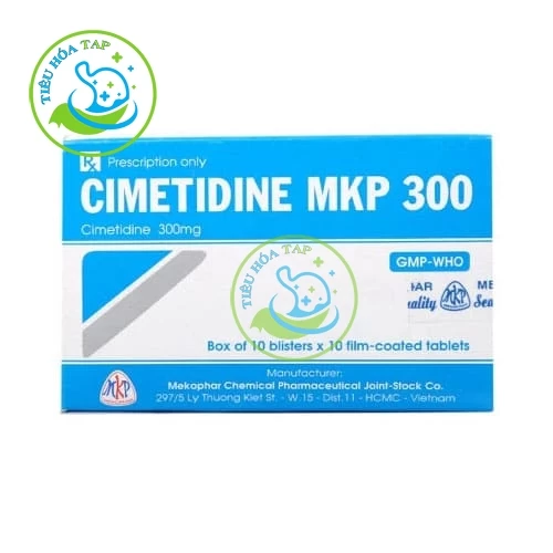 Cimetidine MKP 300mg - Hộp 10 vỉ x 10 viên