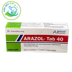 Arazol-Tab 40 - Thuốc trị bệnh trào ngược dạ dày thực quản
